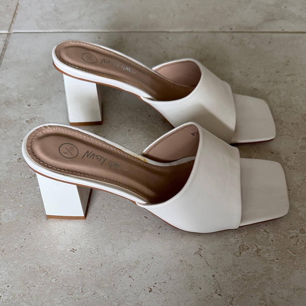 Nasty Gal Square Toe Block Heels - Picture 3 of 4